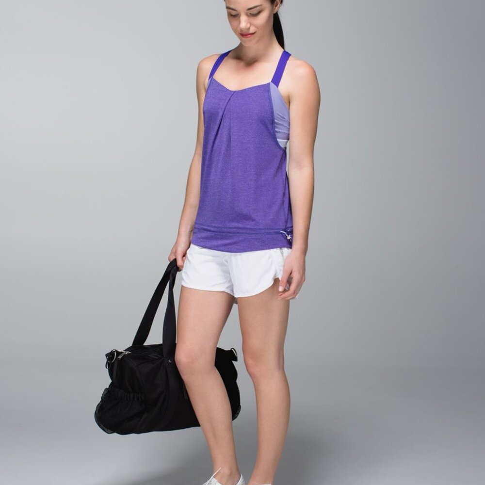 Lululemon Rest Less Tank Heathered Bruised Berry / Wee Stripe Bruised Berry